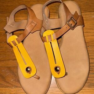 Natural nude brown yellow sandal earthy nature boho travel tan